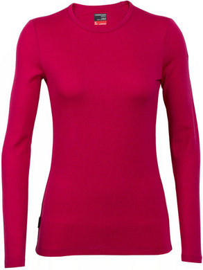 Thermal Long Sleeve T-Shirt for women Icebreaker BF 260 Tech Top LS Crewe WOMEN raspberry S