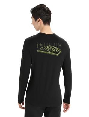 Термофутболка чоловіча Icebreaker 200 Oasis LS Crewe Alps 3D MEN black, S