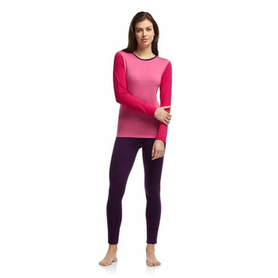 Thermal Long Sleeve T-Shirt for women Icebreaker BF 200 Chakra Zip WOMEN shocking/garnet/vino S
